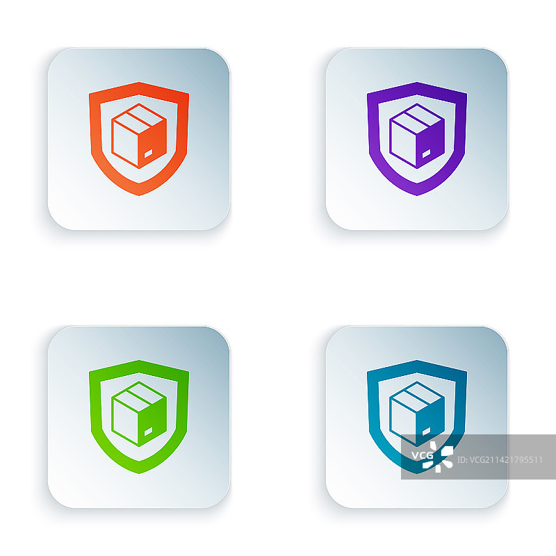彩色盾牌安全送达图标图片素材