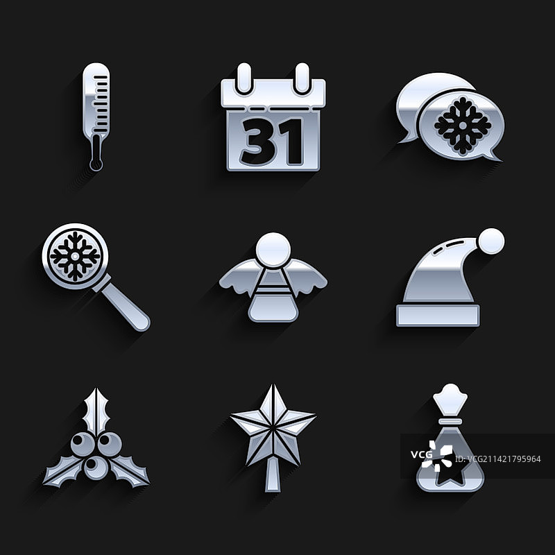 圣诞天使星星圣诞老人礼品袋套装图片素材