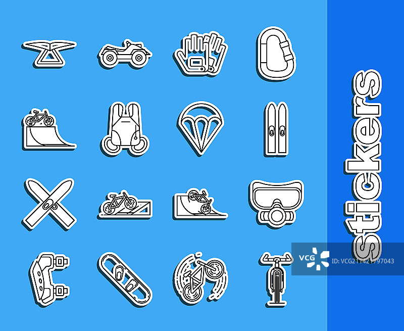 自行车潜水面罩滑雪杖配件图片素材