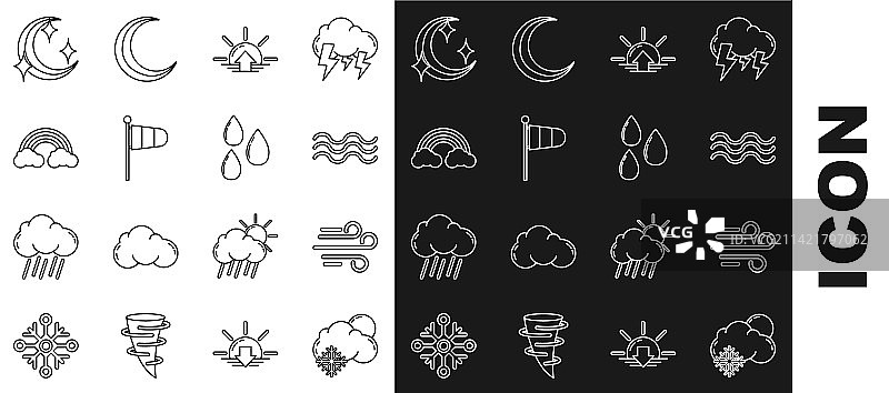 线条云与雪、晴、风浪图片素材