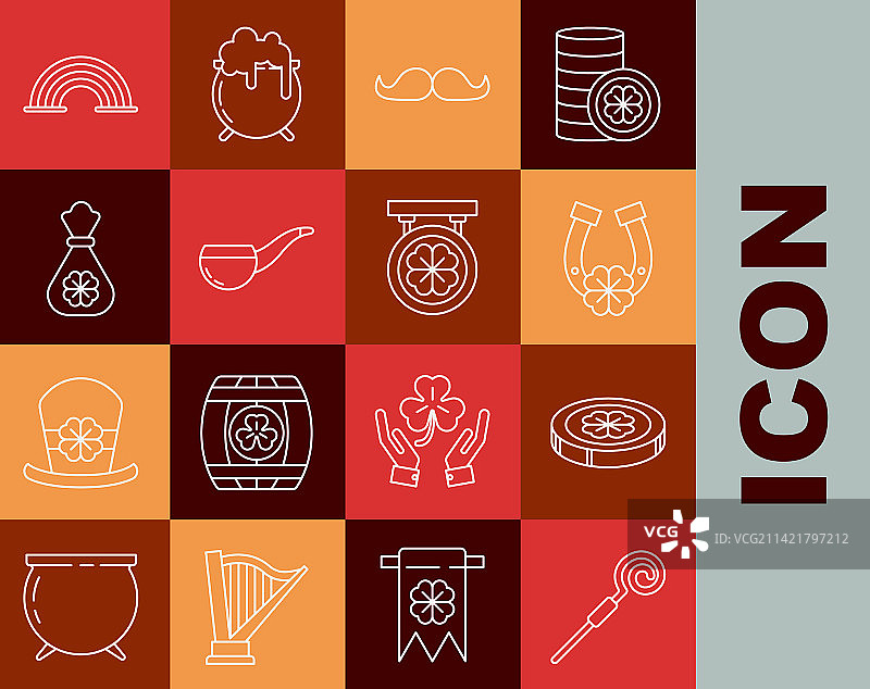 四叶草金币手杖图片素材