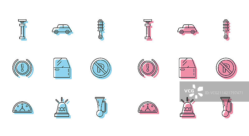 车速表闪光器警笛喇叭线条图片素材