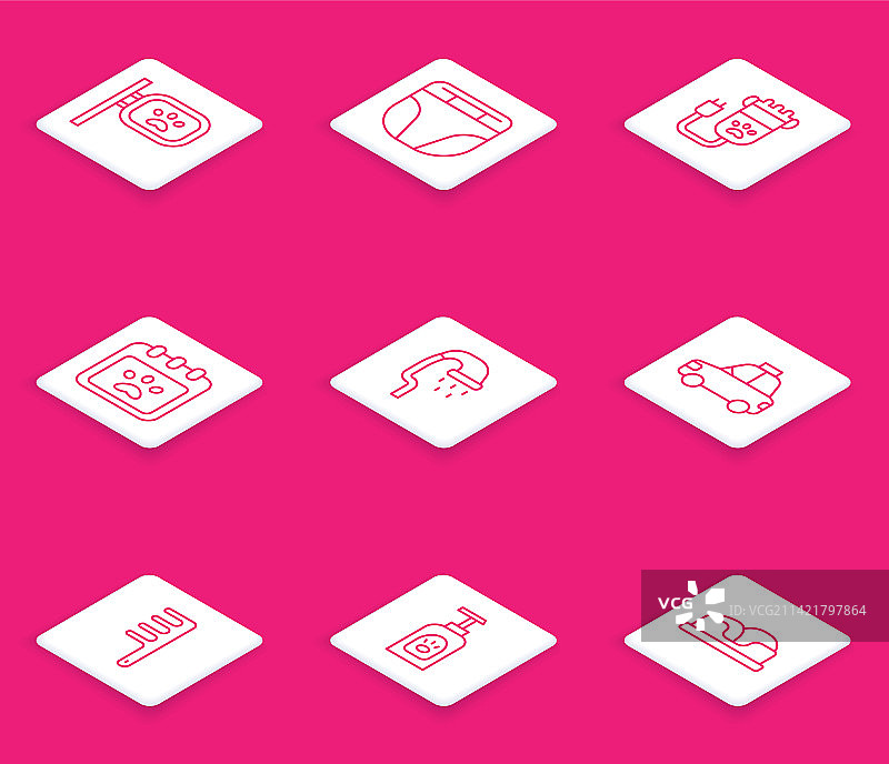 线条宠物美容用品图片素材