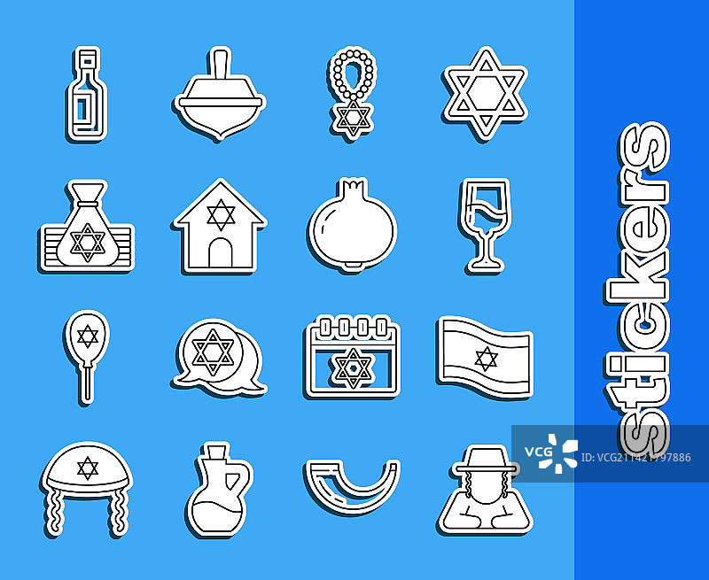 犹太帽子与以色列国旗图片素材