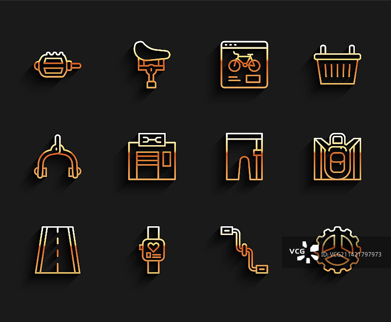 自行车道、智能手表和脚踏图片素材