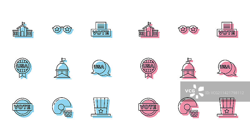 投票美式足球头盔组合线条图片素材