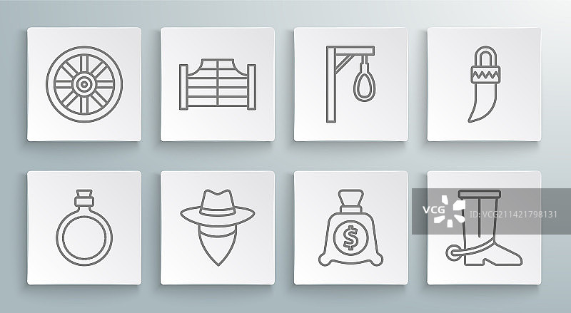 水壶水瓶牛仔酒吧门线条图标图片素材