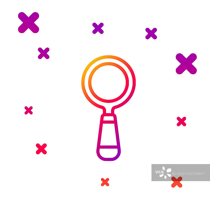 白色背景上的彩色线条放大镜图标图片素材