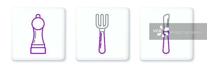 胡椒和叉子用刀具图标图片素材
