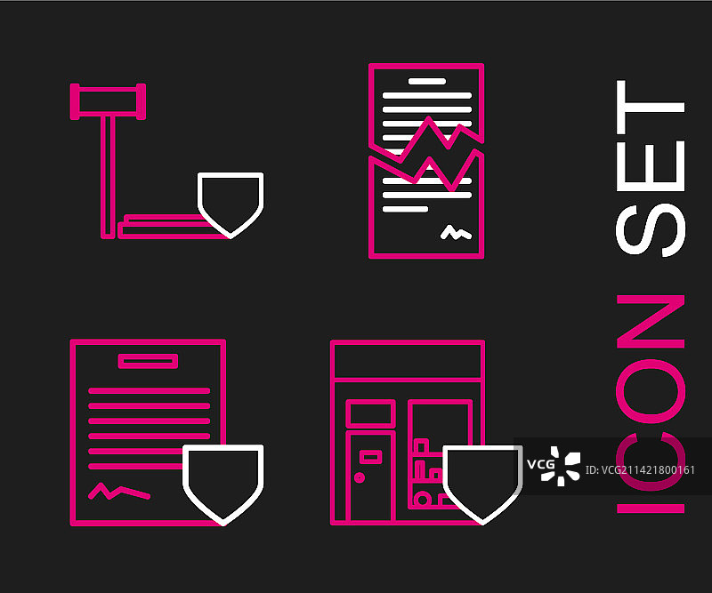 带有盾牌合同的购物建筑banner图片素材