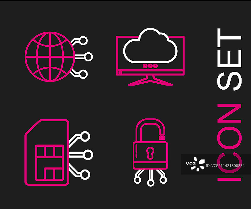 数字电路板SIM卡上的线条锁定装置图片素材