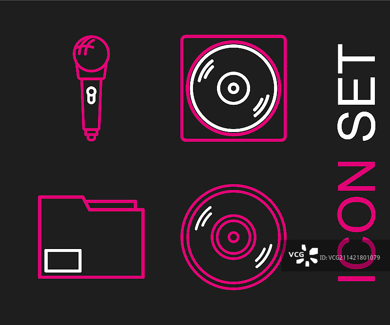 黑胶唱片、文件夹合集图片素材