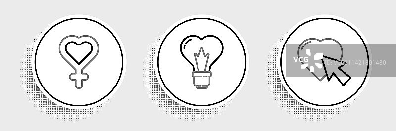 爱心光标女性性别线性图标图片素材