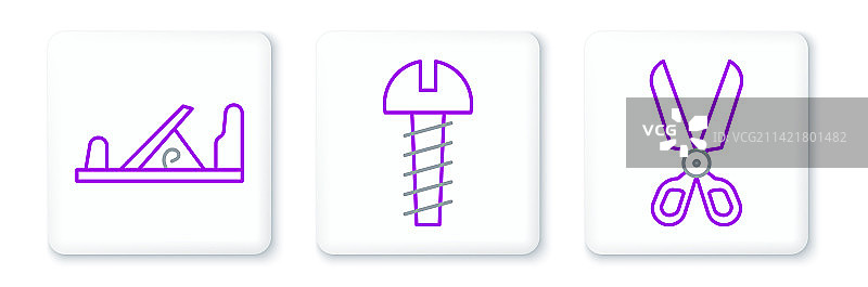 木工刨金属工具剪刀线条素材图片素材