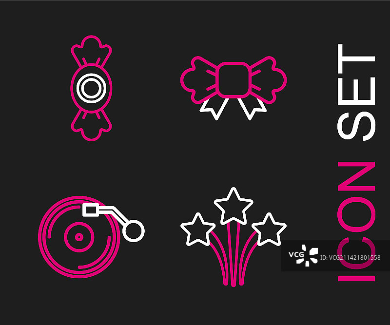 烟花黑胶播放器领结图片素材