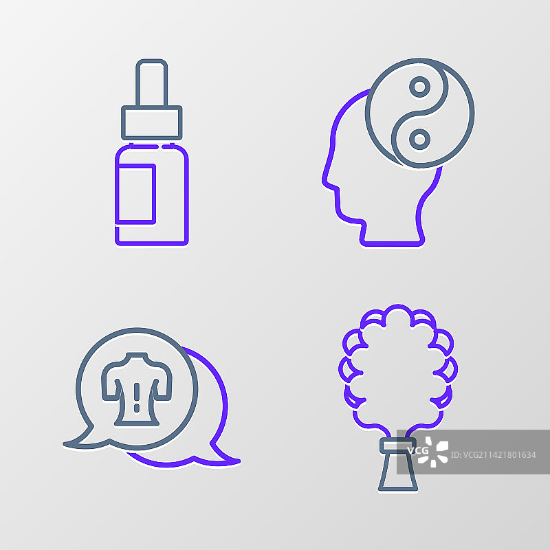 桑拿扫帚按摩阴阳线条组合图片素材