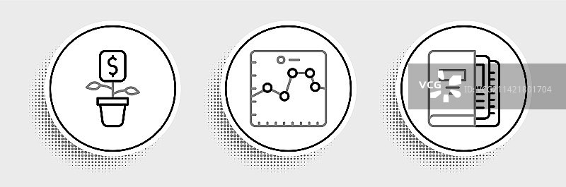 办公文件夹美元植物浏览器组合图片素材