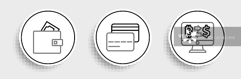 加密货币交易所钱包图标设置图片素材