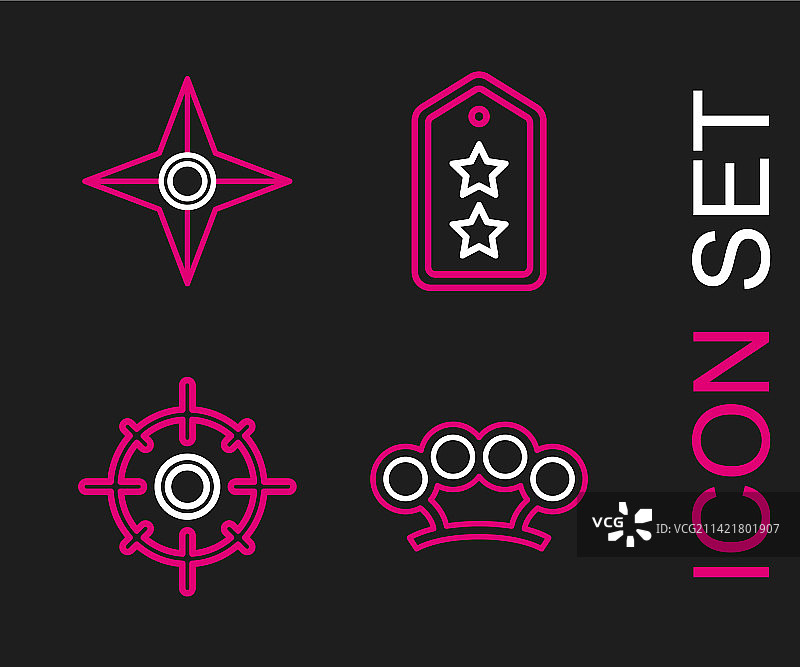 指节铜套，军事运动目标线性组合图片素材