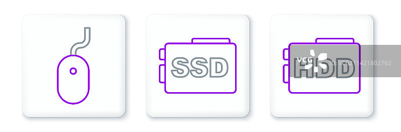 硬盘驱动器、鼠标等电脑配件图片素材