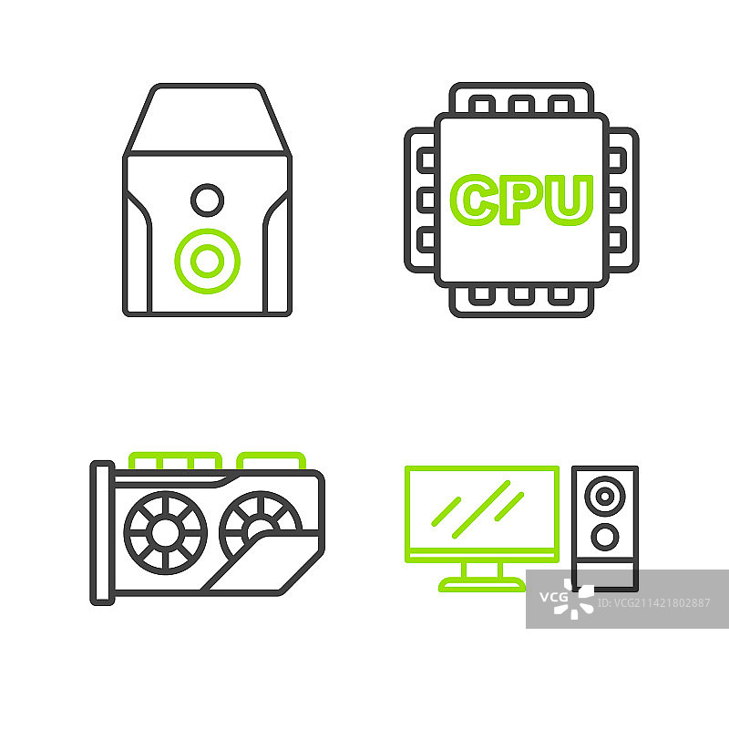 电脑显示器显卡图标图片素材