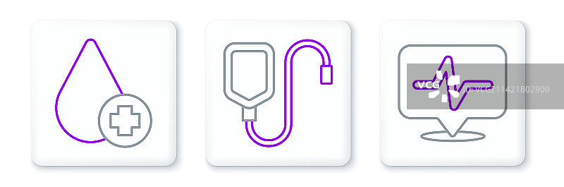 心率、献血和输液袋图片素材