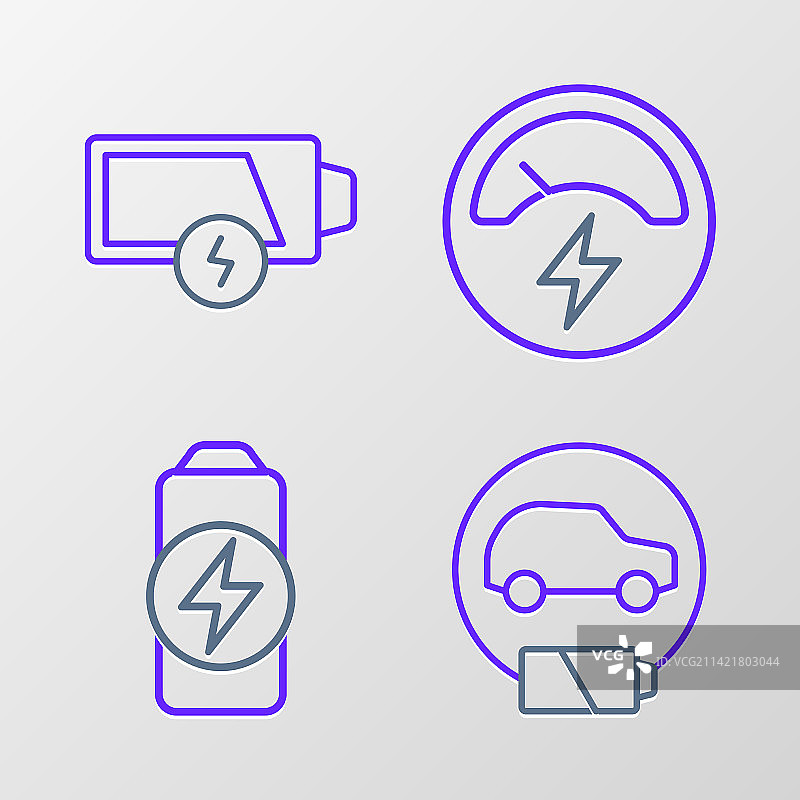 电动汽车电池充电电压表图片素材
