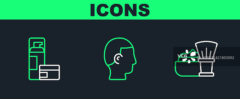 带泡沫的剃须刷标志图片素材