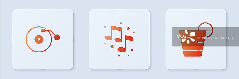 音乐黑胶播放器和音符图片素材