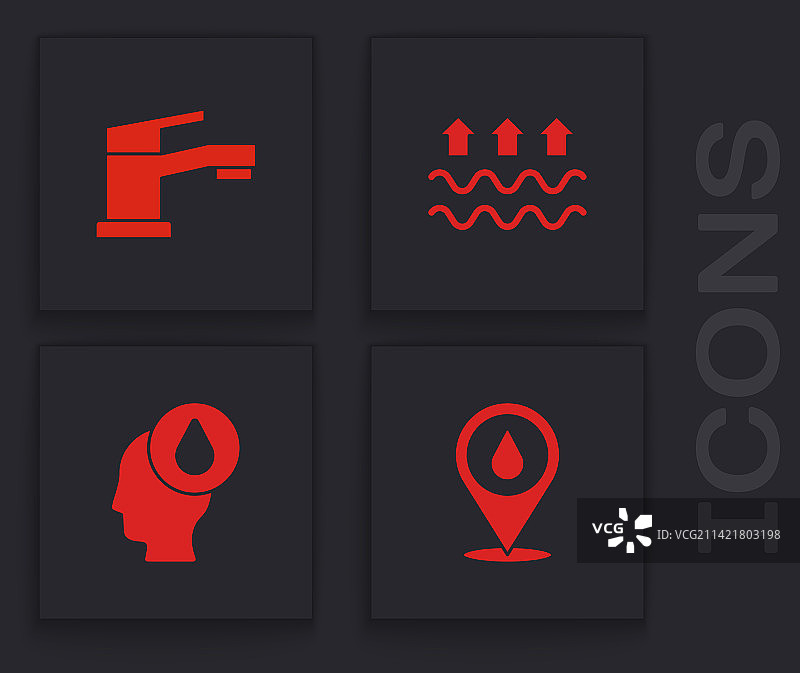 水滴定位水龙头水波纹套装图片素材