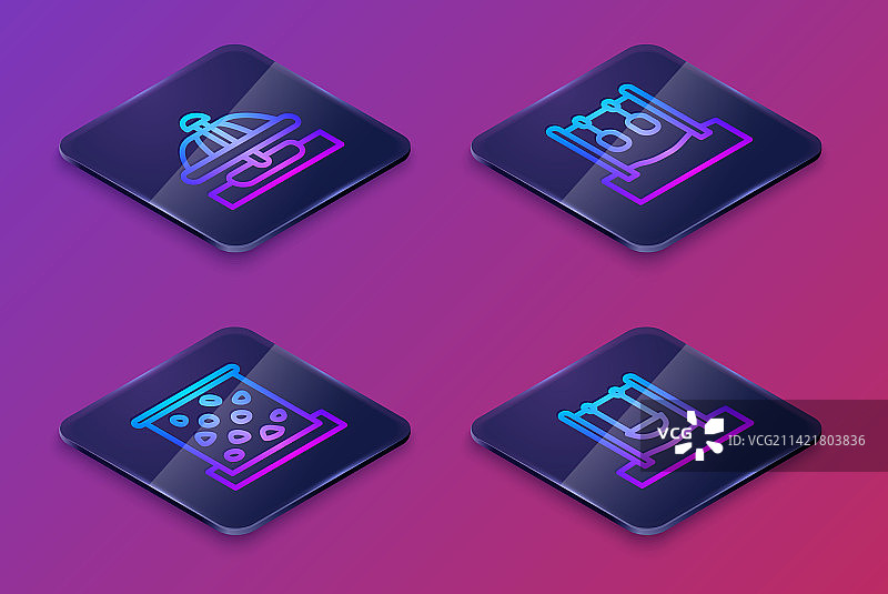 2.5D线条风旋转木马攀爬设施图片素材