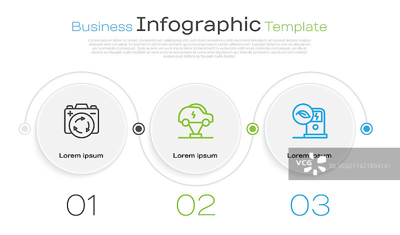成套线条带回收标志的电池电动汽车图片素材