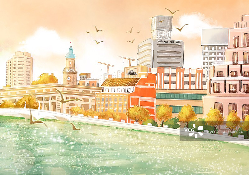 上海乍浦路桥风光图片素材