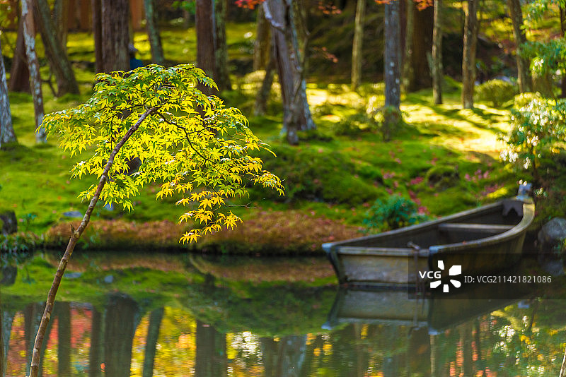 日本京都世界文化遗产西芳寺苔寺图片素材