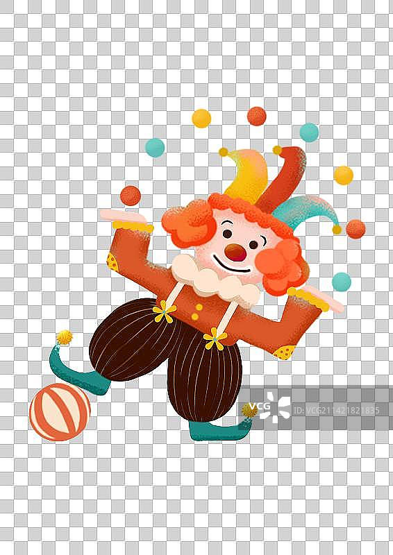 马戏团扁平风小丑图片素材