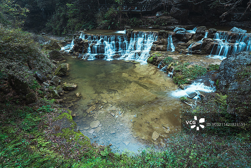 三峡大瀑布景区小瀑布群图片素材