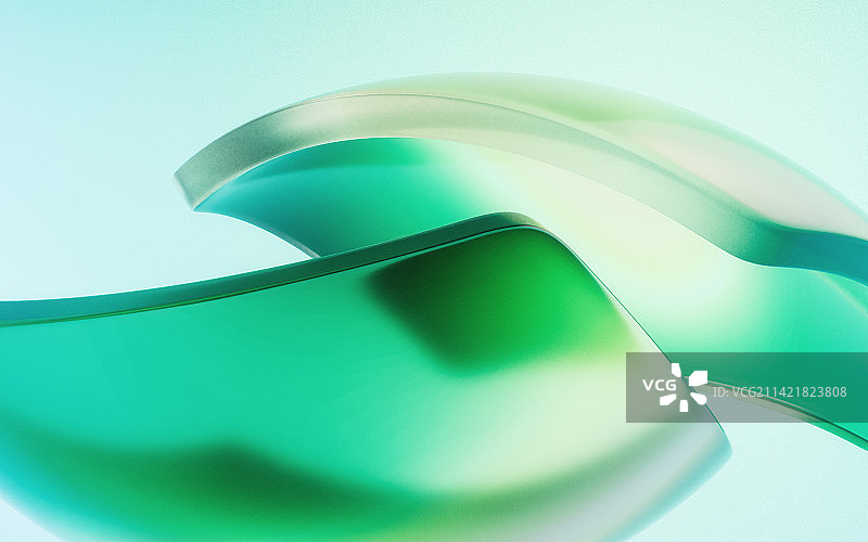 透明渐变曲面玻璃背景3D渲染图片素材