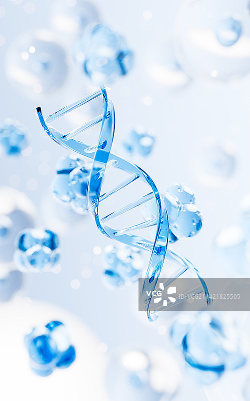 DNA与细胞结构3D渲染图片素材