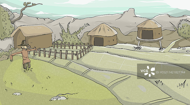 复古乡下田园场景图片素材