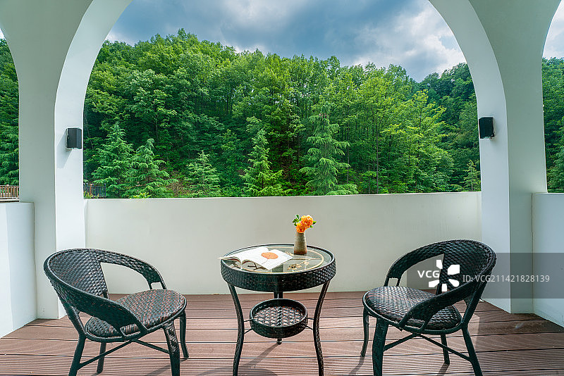 夏季酒店民宿阳台拍摄图片素材