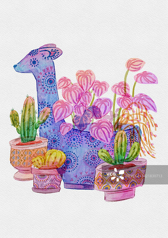 水彩植物图片素材