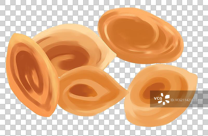 童年往事小时候美好回忆零食小吃猫耳朵猪耳朵卡通元素插画图片素材