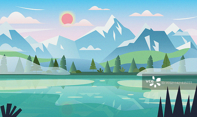 丽江插画图片素材