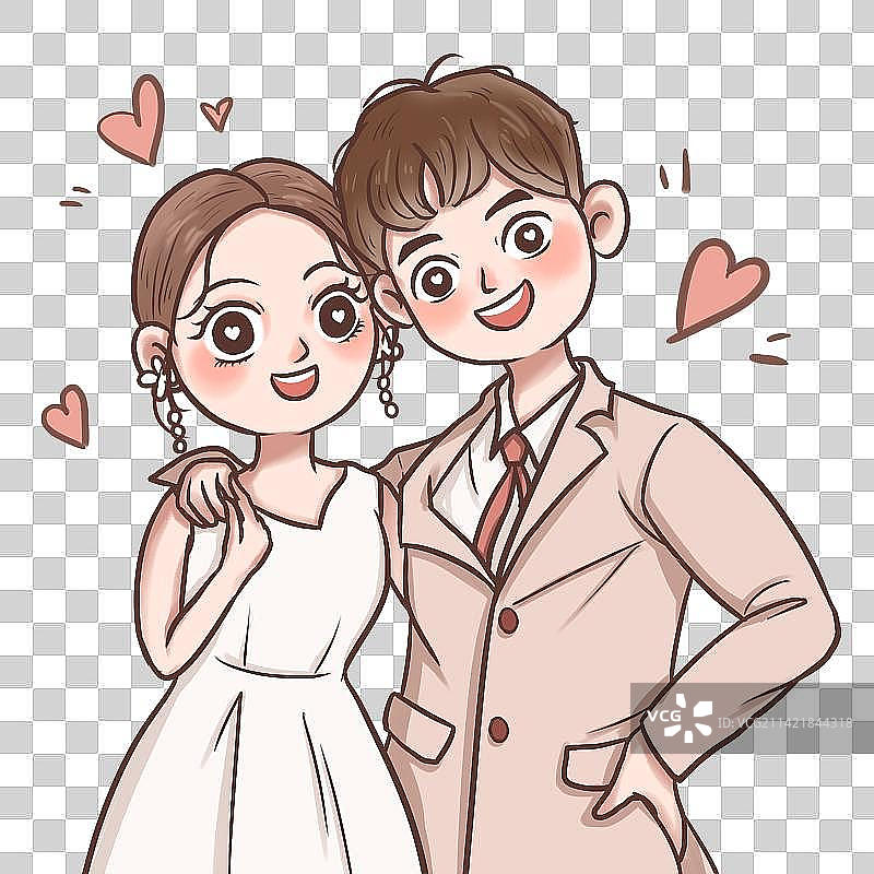 粉色系结婚照半身 | 情侣图片素材