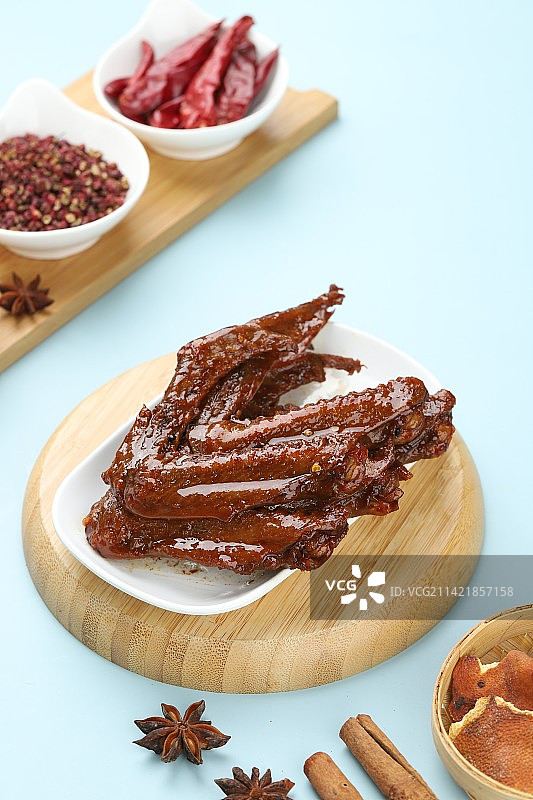 香辣卤鸭翅图片素材