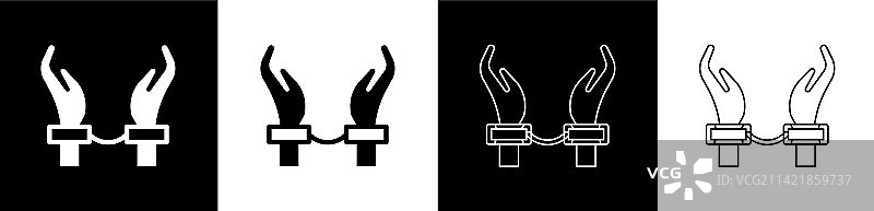 罪犯戴着手铐的图标图片素材