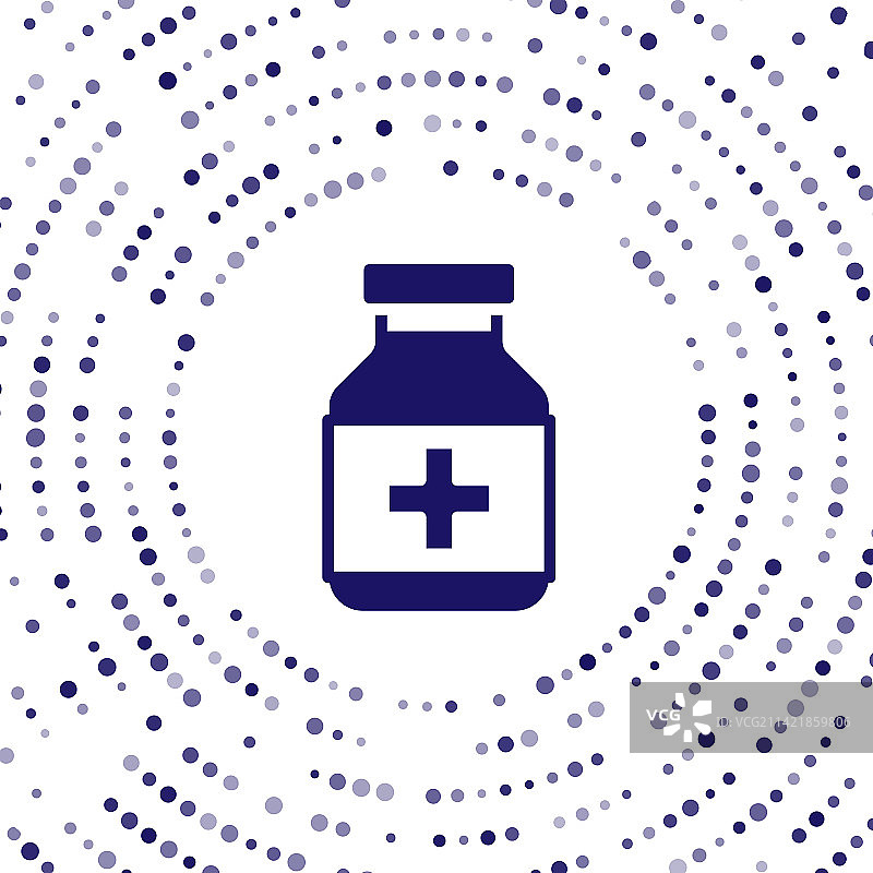 蓝色药瓶和药丸图标图片素材