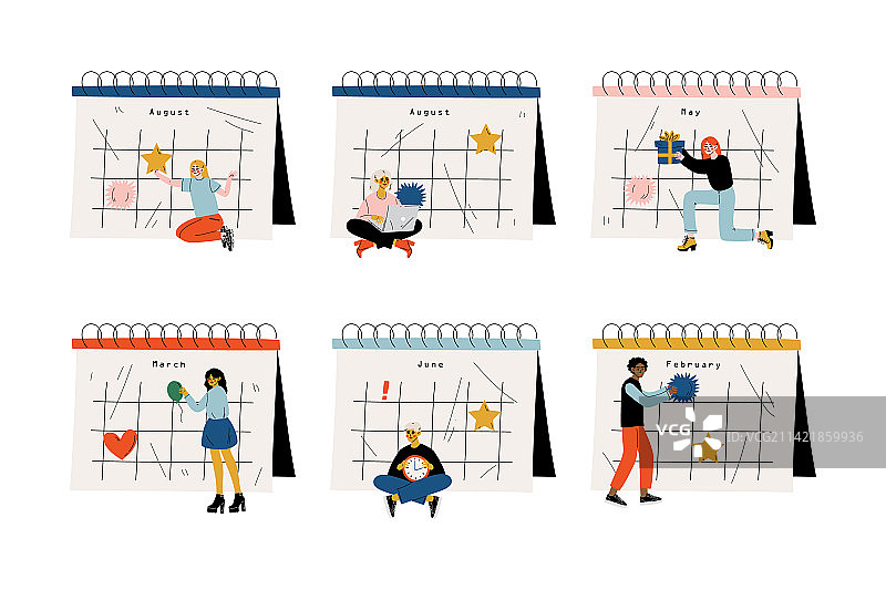 男女角色查看活动图片素材