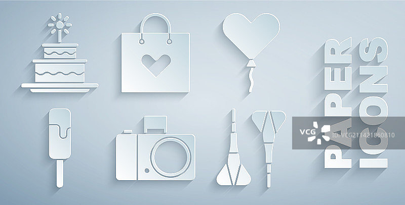 心形气球冰块照相机套装图片素材