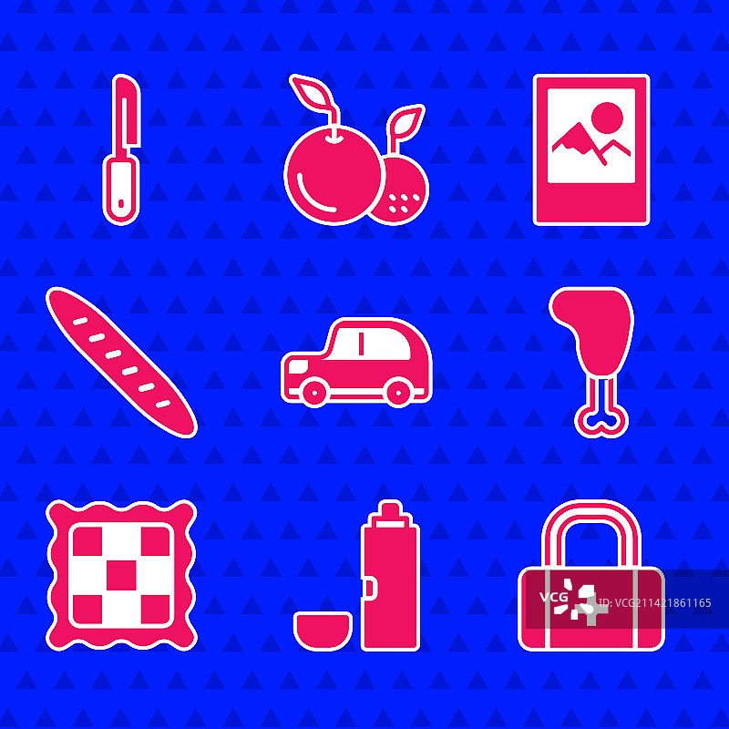 汽车保温杯急救箱鸡肉图片素材